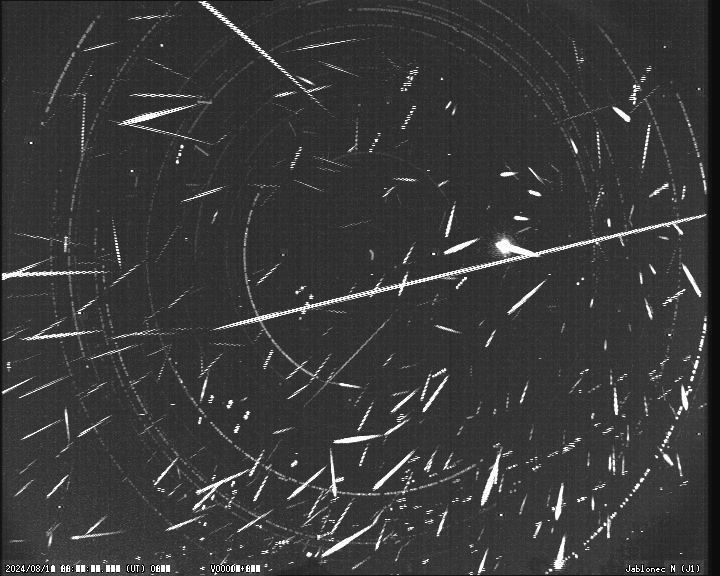 Fig. 15: Composite image of 339 meteors recorded by the Watec 902 H2 at the Jablonec N station during the nights from 10-11/08/2024 until 13-14/08/2024 (without the night maximum 12-13/08/2024). Author: Jakub Kapuš